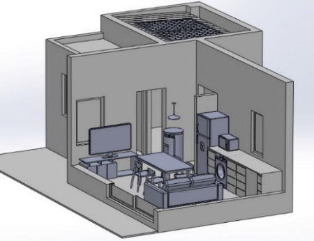 Disposición preliminar de la vivienda considerada.